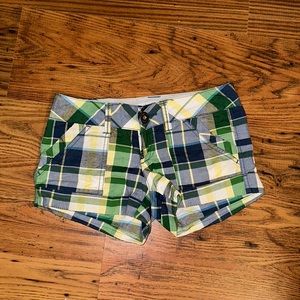 Blue/ Green/ Yellow/ white plaid Aeropostale shorts